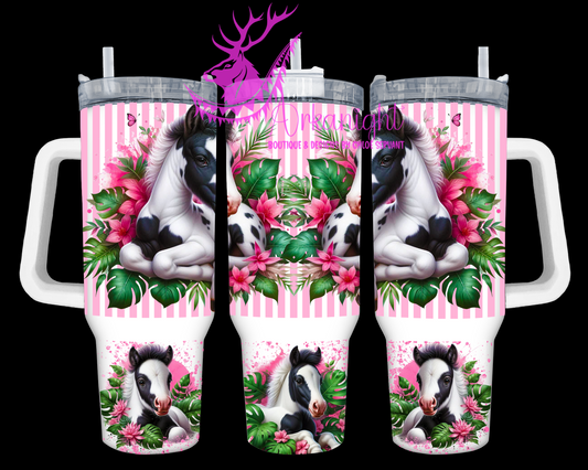 Numérique 40 oz - Collection Monstera & Animals - Poulain Paint Horse