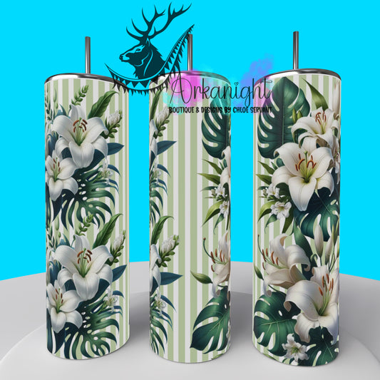 Gourde sur commande - Collection Monstera & Fleurs 2025 - Lys Blanche