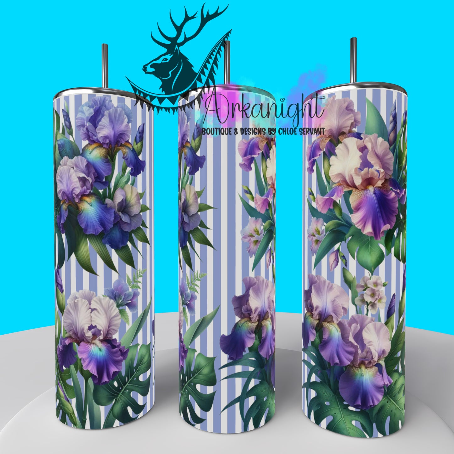 Gourde sur commande - Collection Monstera & Fleurs 2025 - Iris Mauve
