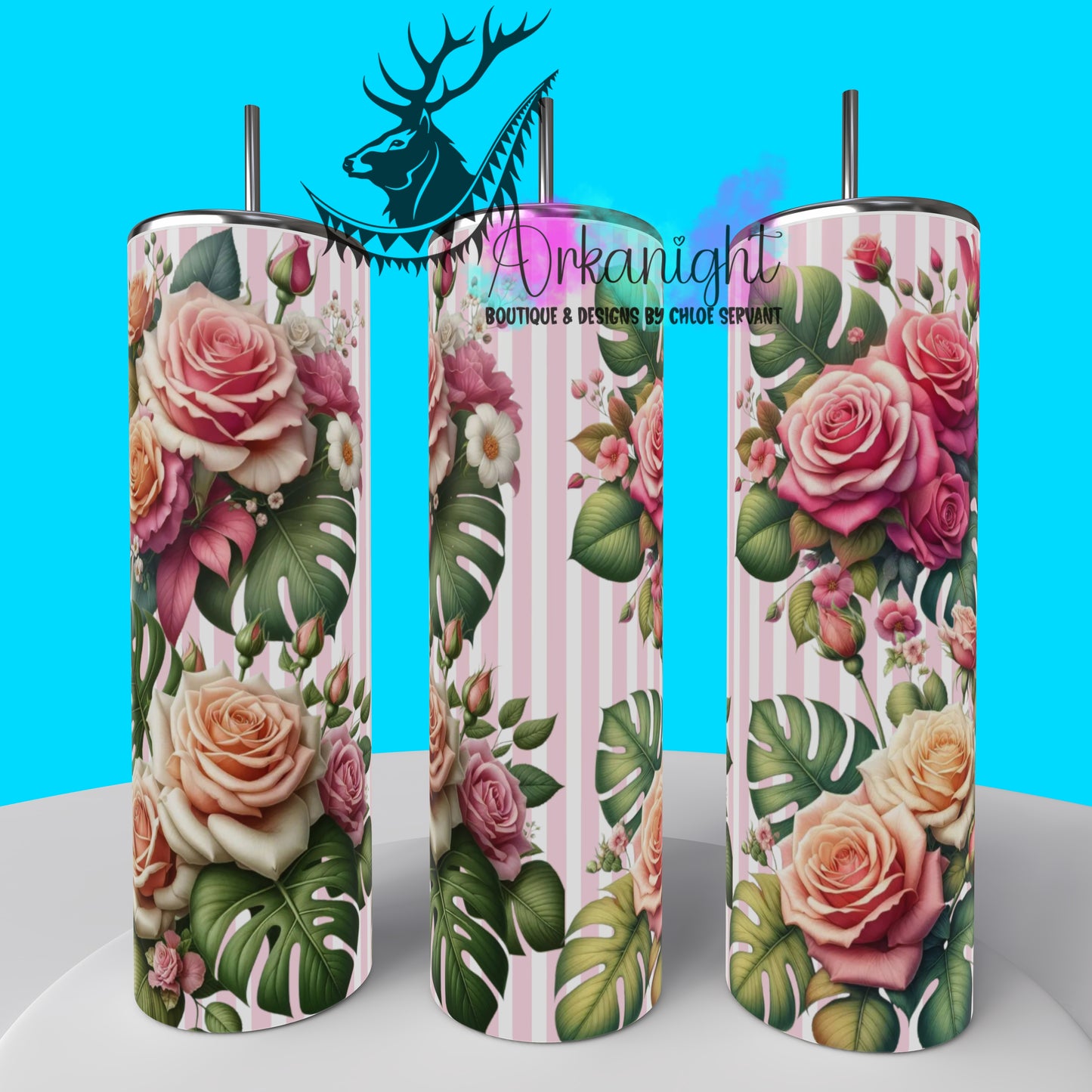 Gourde sur commande - Collection Monstera & Fleurs 2025 - Rose
