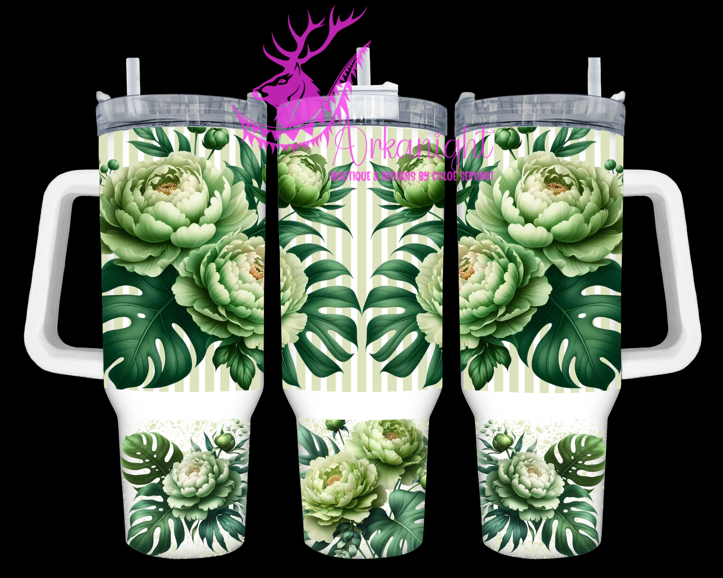 Numérique 40 oz - Collection Monstera & Fleurs - Pivoine