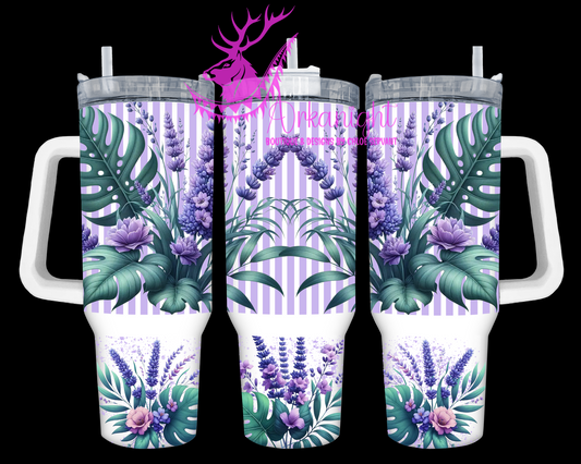 Numérique 40 oz - Collection Monstera & Fleurs - Lavande