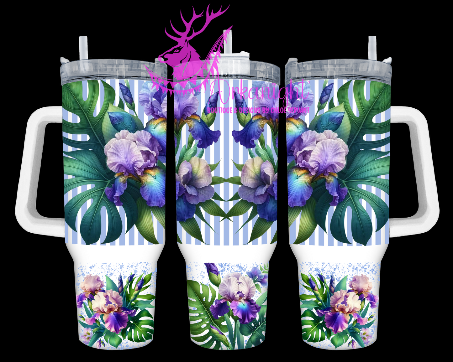 Numérique 40 oz - Collection Monstera & Fleurs - Iris