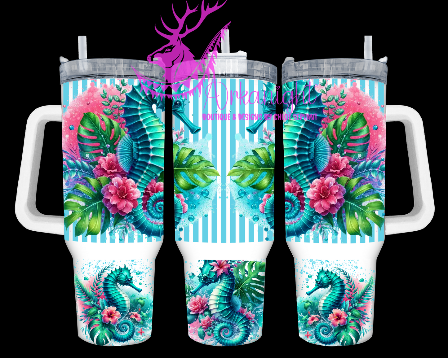 Numérique 40 oz - Collection Monstera & Animals- SeaHorse