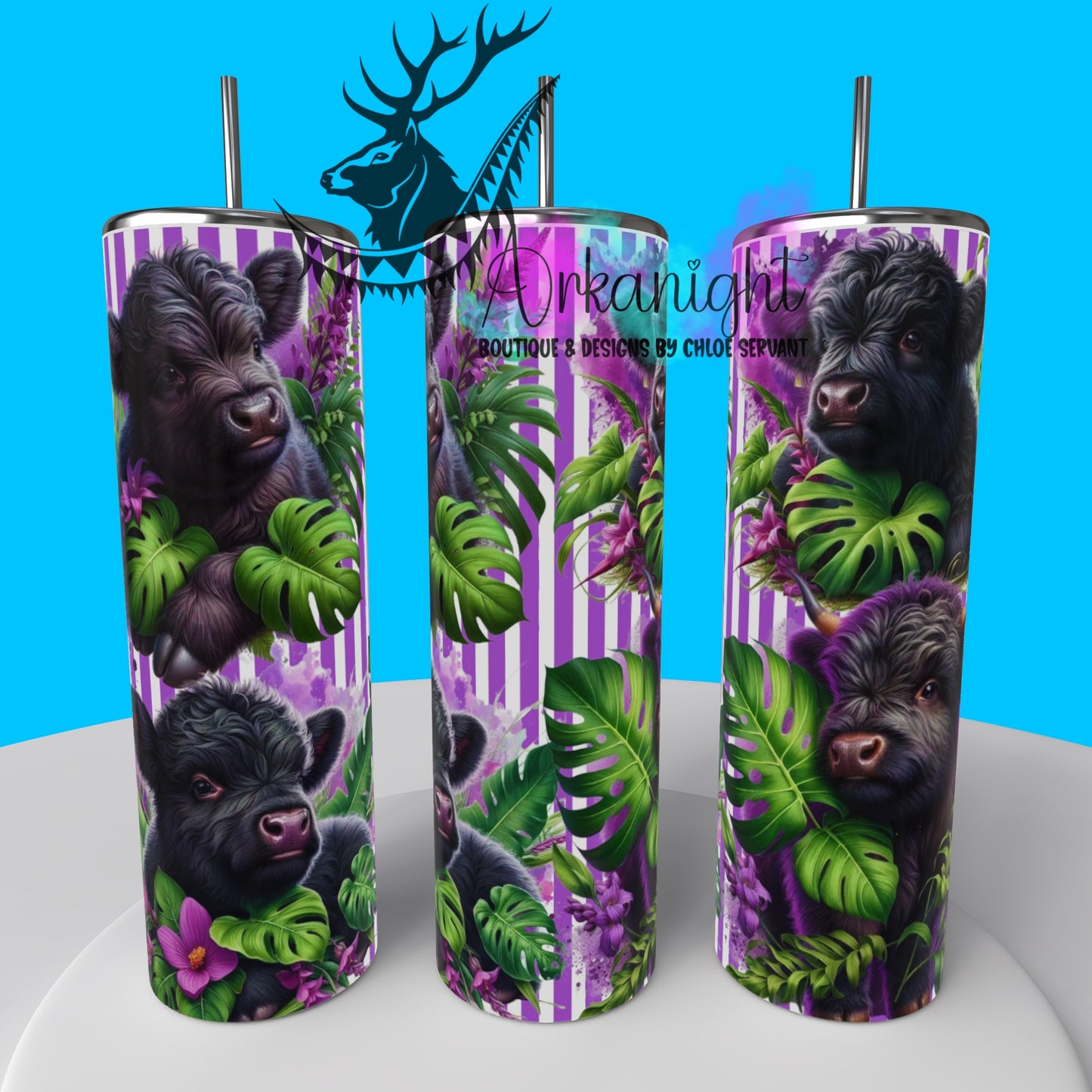Numérique - Collection Monstera & Animals - Black Baby Highland Cow