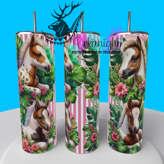 Gourde sur commande - Collection Monstera & Animals - Poulain Paint Horse
