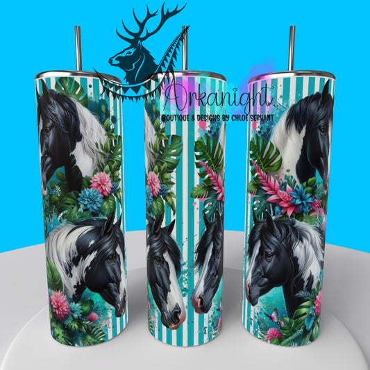 Gourde sur commande - Collection Monstera & Animals - Cheval Paint Horse