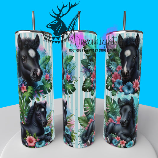 Gourde sur commande - Collection Monstera & Animals - Poulain Noir