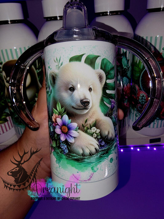 Gourde - Biberon Évolutif sur commande - Monstera & Animals - Polar Bear
