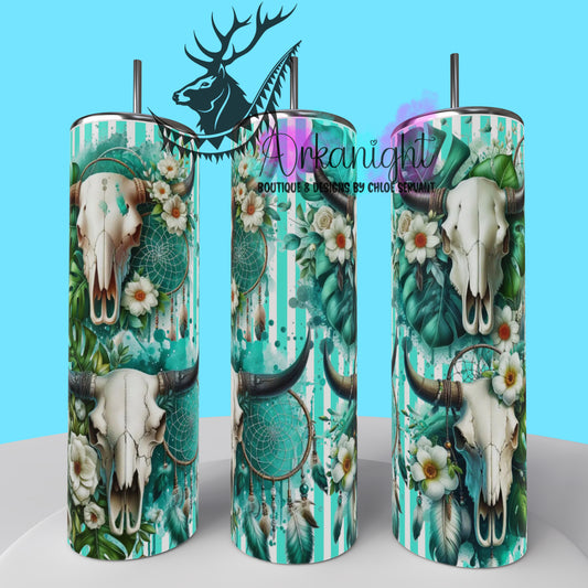 Gourde sur commande - Collection Monstera & Animals - Turquoise Bramabull