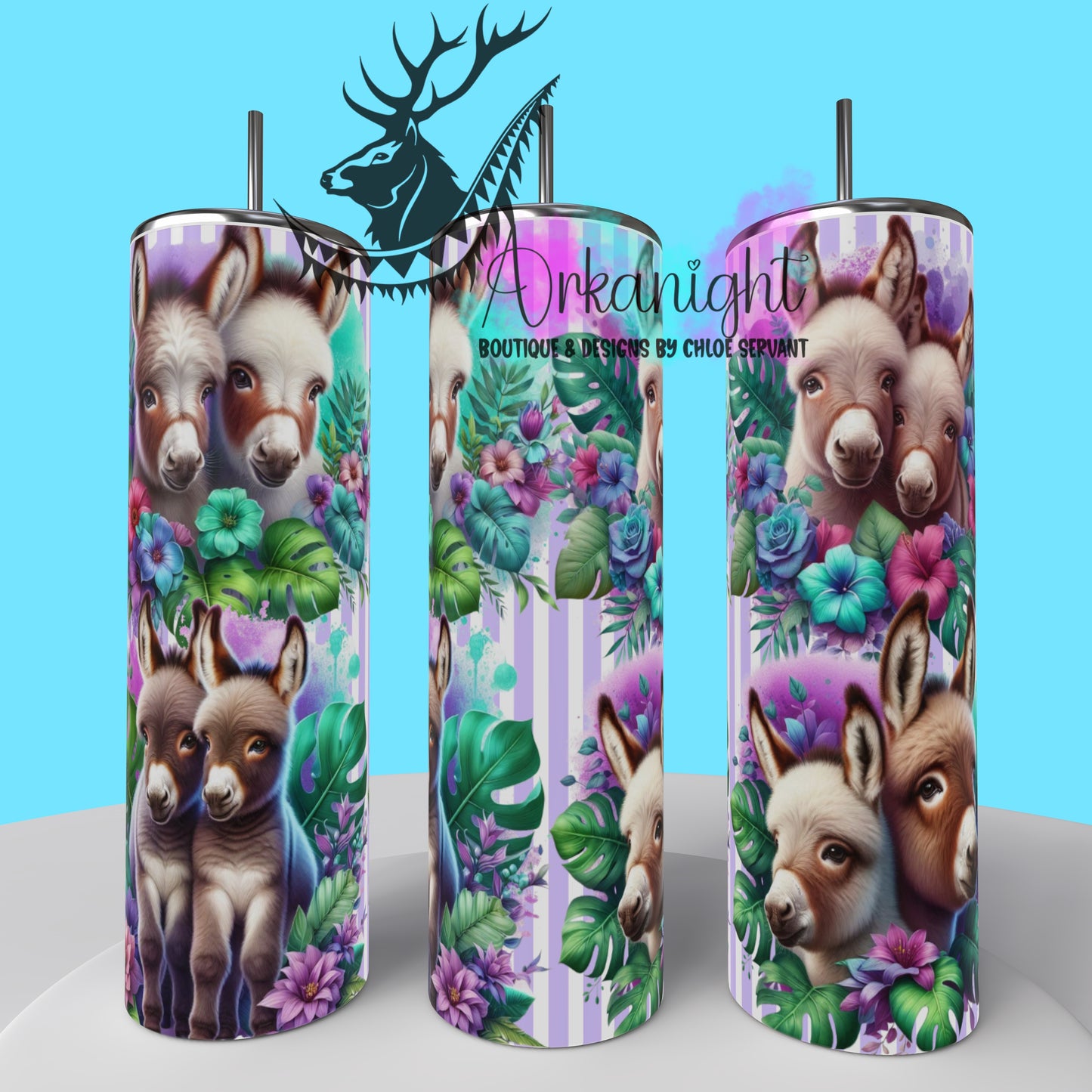Numérique - Collection Monstera & Animals - Donkey - Mauve