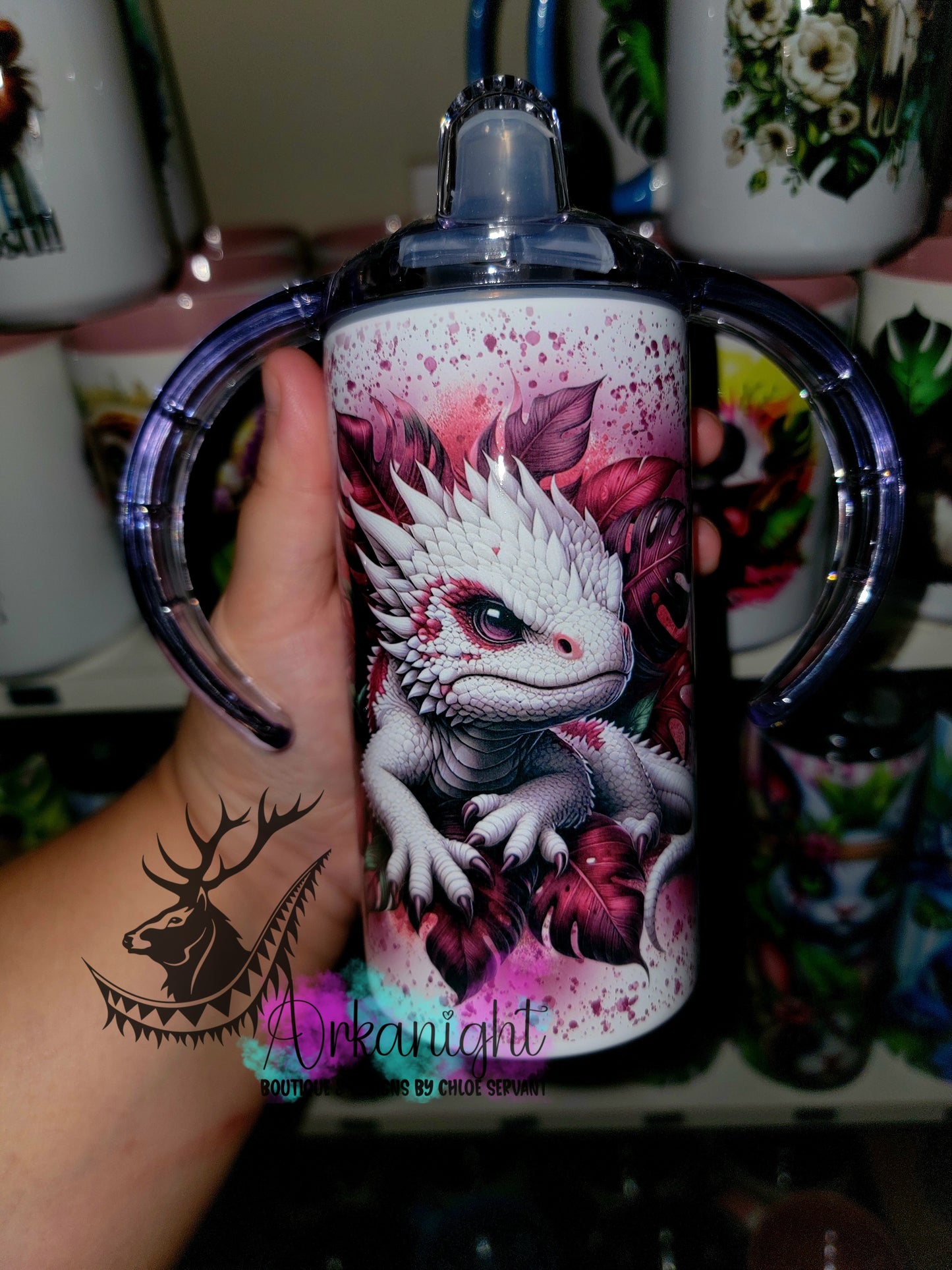 Gourde - Biberon Évolutif sur commande - Dragon Blanc & Bourgogne