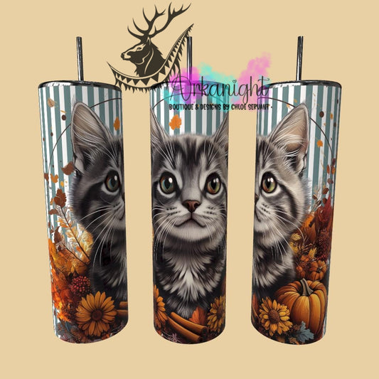 Gourde sur commande - Collection Automne 2025 - Chaton Tigré Gris