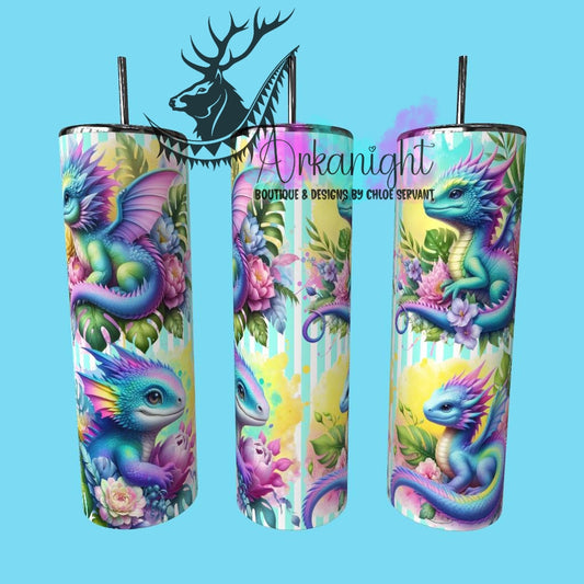 Gourde sur commande - Collection Monstera & Bébé Dragon - Pastel