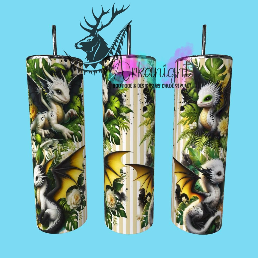 Numérique - Collection Monstera & Bébé Dragon- Noir, Blanc & Jaune