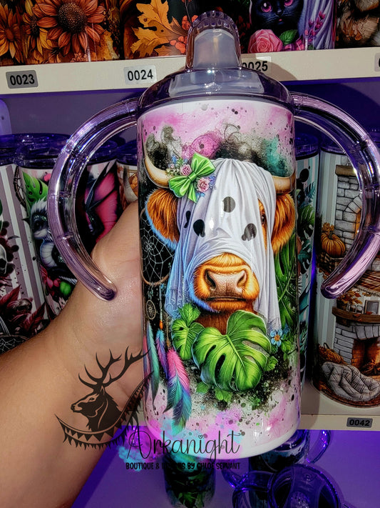 Gourde - Biberon Évolutif sur commande - Fantôme Highland Cow