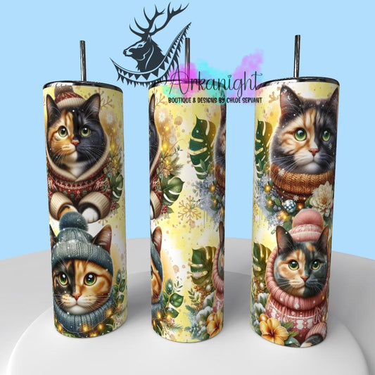 Gourde sur commande - Collection Hiver , Monstera & Chats  - Chat Écaille de Tortue
