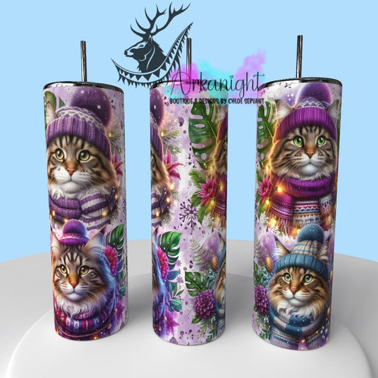 Gourde sur commande - Collection Hiver , Monstera & Chats  - MaineCoon Tabbie