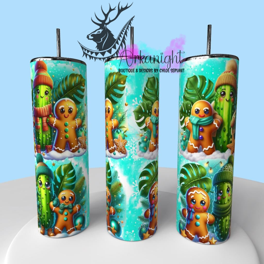 Gourde sur commande - Collection Hiver & Noël 2025 - Cornichons & Gingerbread Man