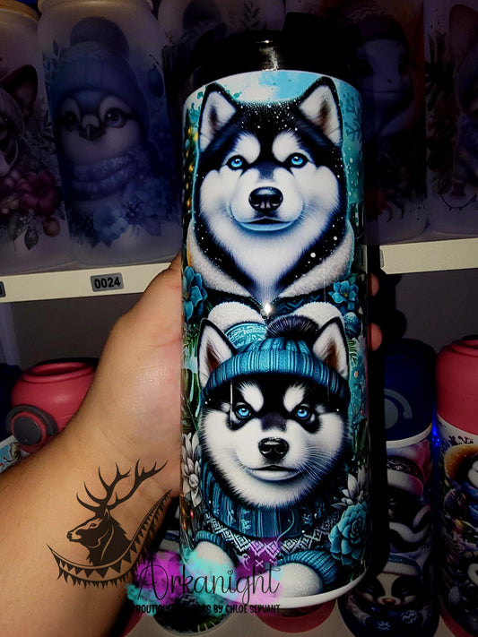 Gourde sur commande - Couvercle à café - 14 oz - Collection Hiver & Noël 2025 - Husky