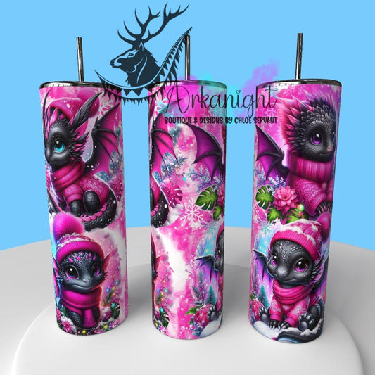 Gourde sur commande - Collection Hiver & Monstera & Dragon 2025 - Noir & Rose Néon
