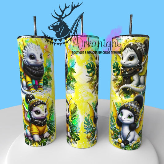 Gourde sur commande - Collection Hiver & Monstera & Dragon 2025 - Blanc,Noir & Jaune