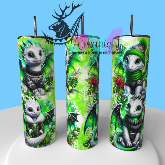 Gourde sur commande - Collection Hiver & Monstera & Dragon 2025 - Blanc, Noir & Vert Néon
