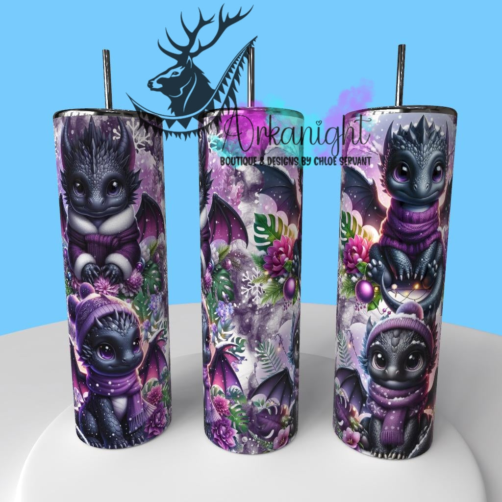 Gourde sur commande - Collection Hiver & Monstera & Dragon 2025 - Noir & Mauve Foncé
