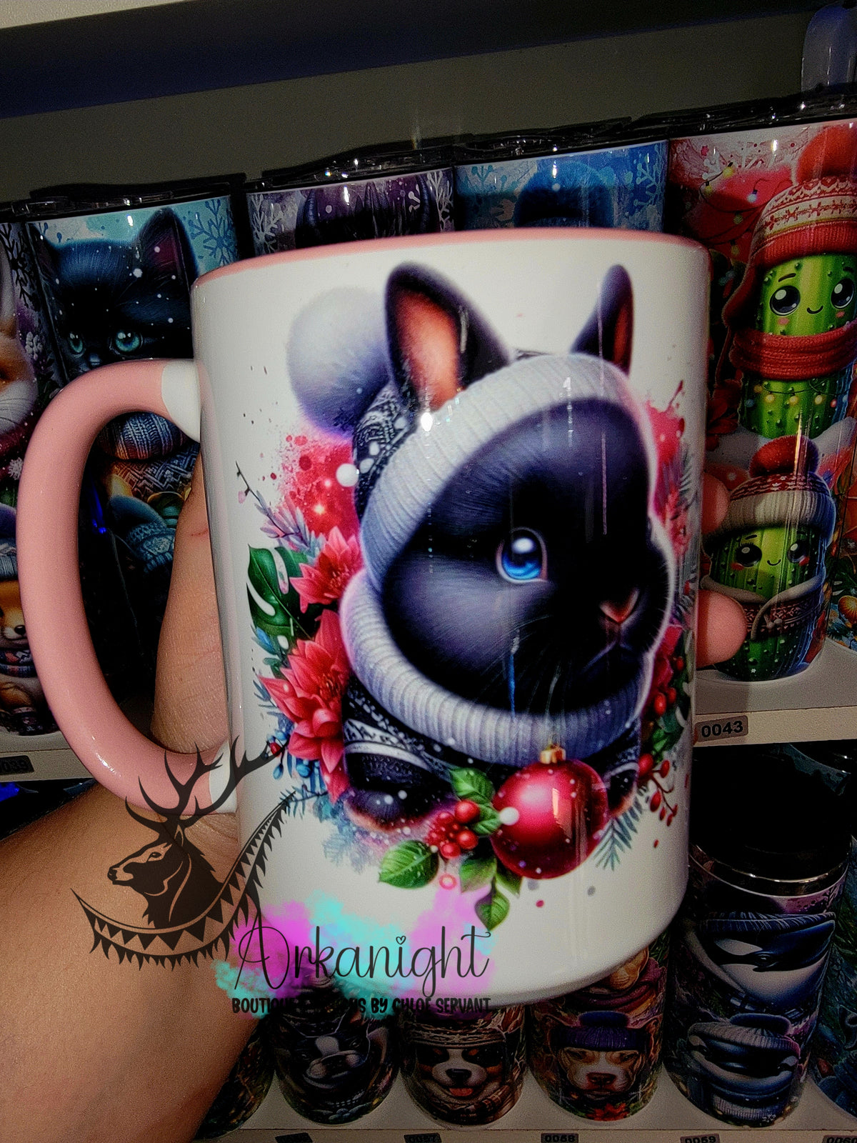 Tasse en céramique sur commande - Collection Hiver 2025 - Lapin Noir