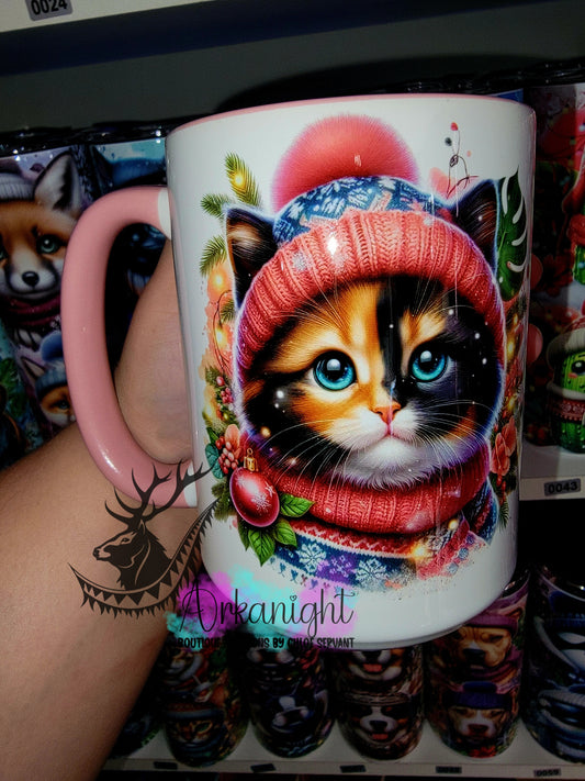 Tasse en céramique sur commande - Collection Hiver 2025 - Chaton Écaille de tortue