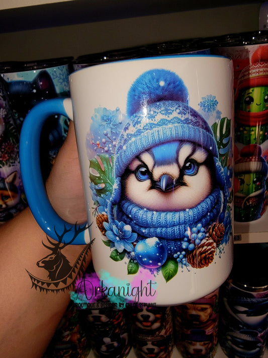 Tasse en céramique sur commande - Collection Hiver 2025 - Bébé Geai Bleu