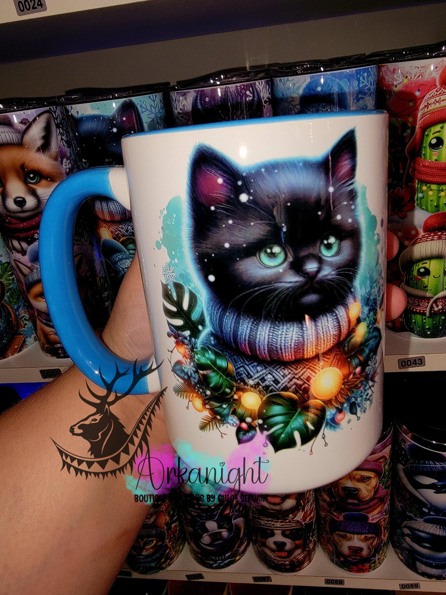 Tasse en céramique sur commande - Collection Hiver 2025 - Chaton Noir
