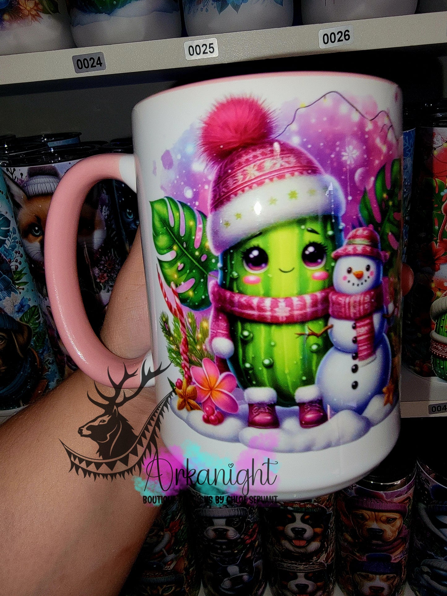 Tasse en céramique sur commande - Collection Hiver 2025 - Cornichon & Bonhomme de neige