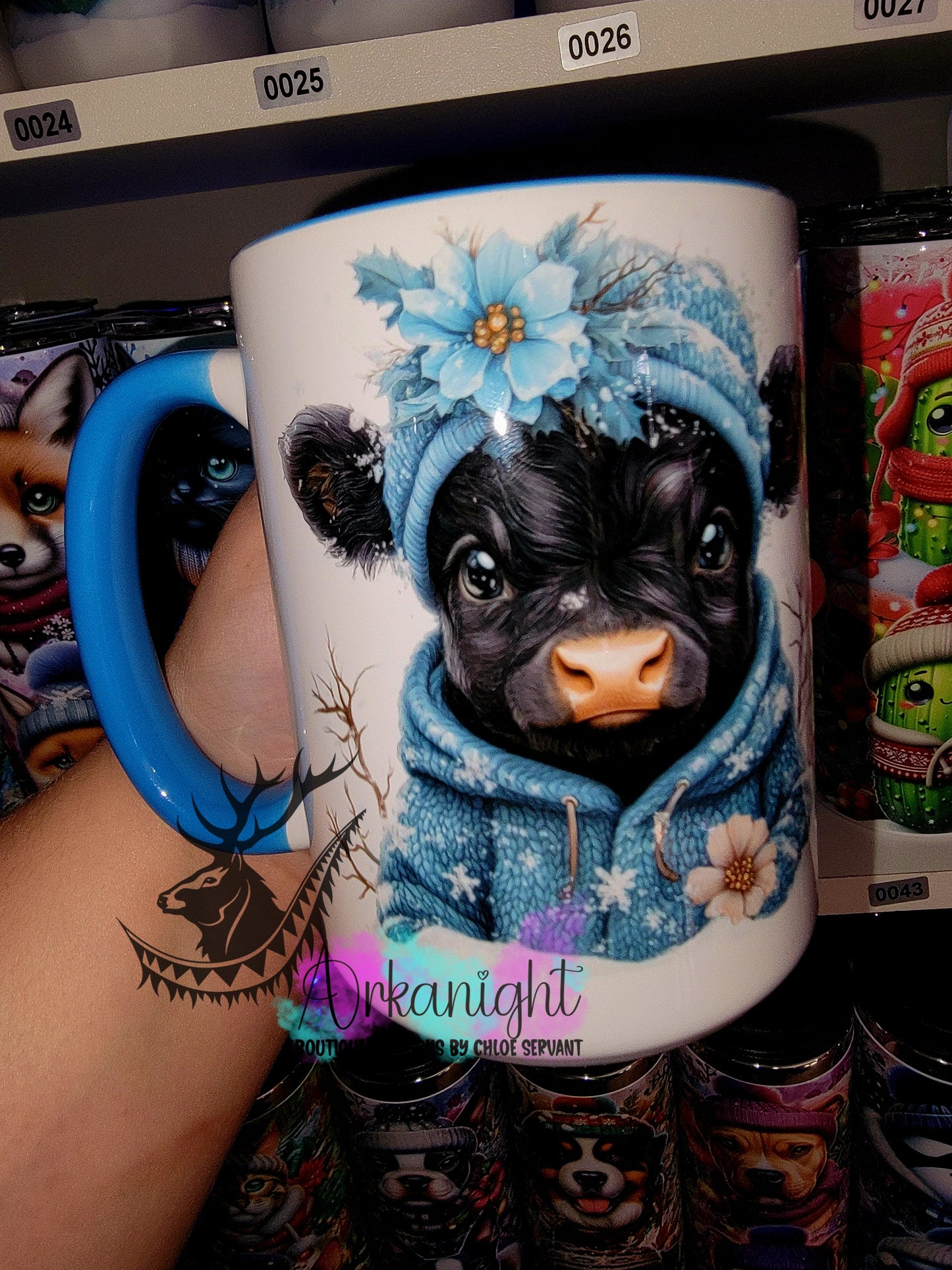 Tasse en céramique sur commande - Collection Hiver 2025 - Vache Highland Noir