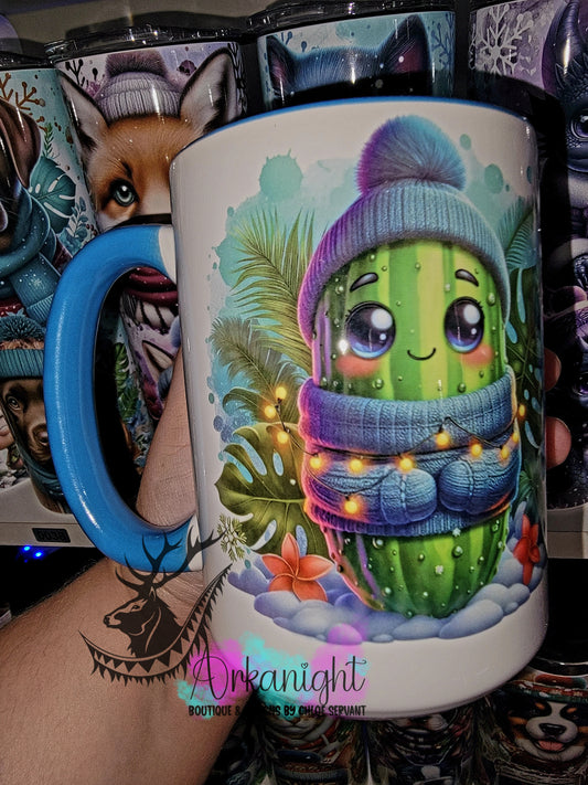 Tasse en céramique sur commande - Collection Hiver 2025 - Cornichon Festif Bleu