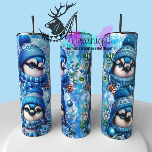 Gourde sur commande - Collection Hiver & Animals 2025 - Geai Bleu