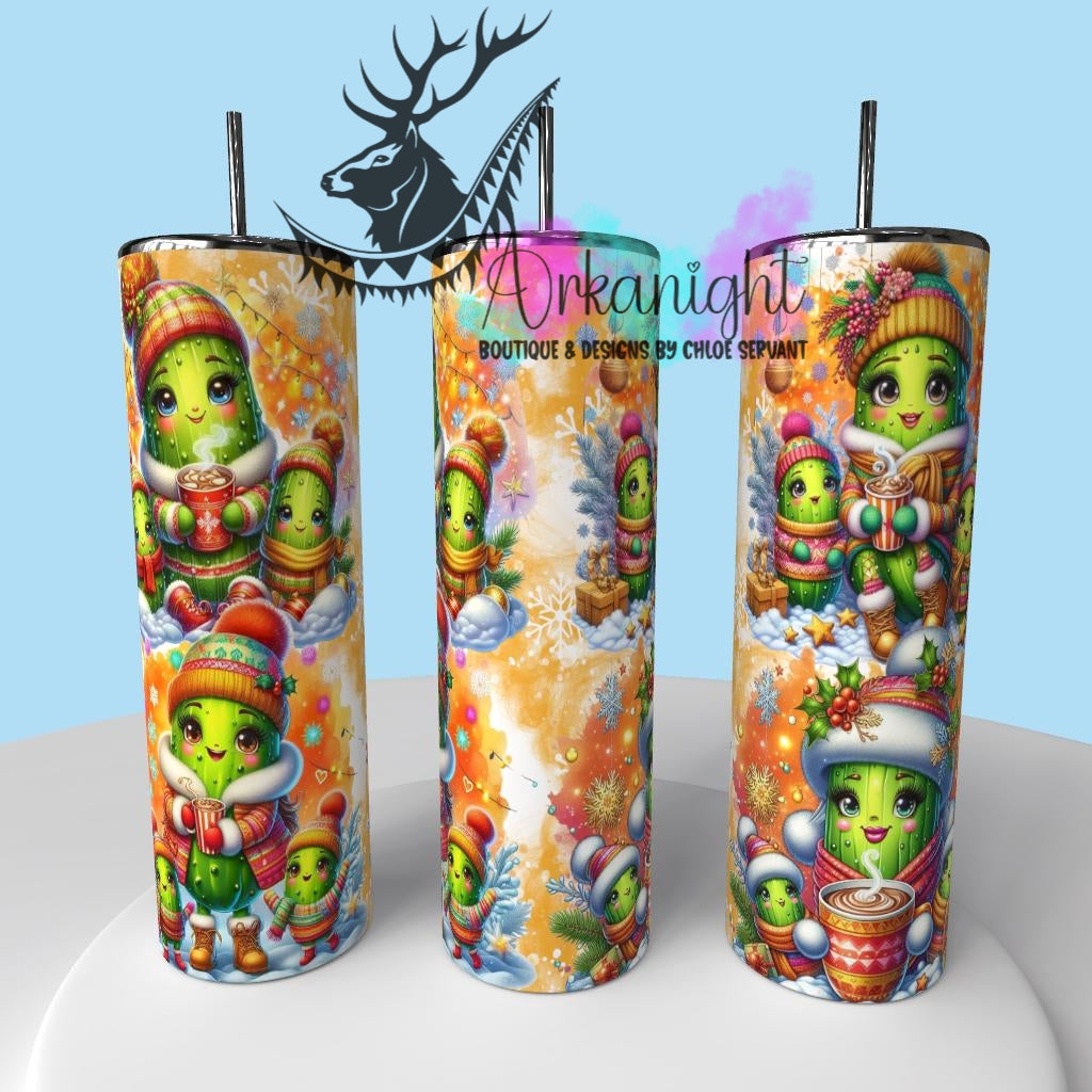 Gourde sur commande - Collection Hiver & Cornichons 2025 - Cornichons Famille Orange