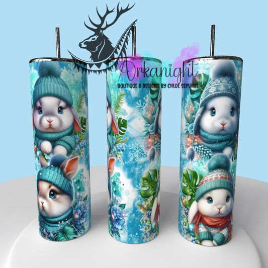 Gourde sur commande - Collection Hiver & Animals 2025 - Lapin Blanc