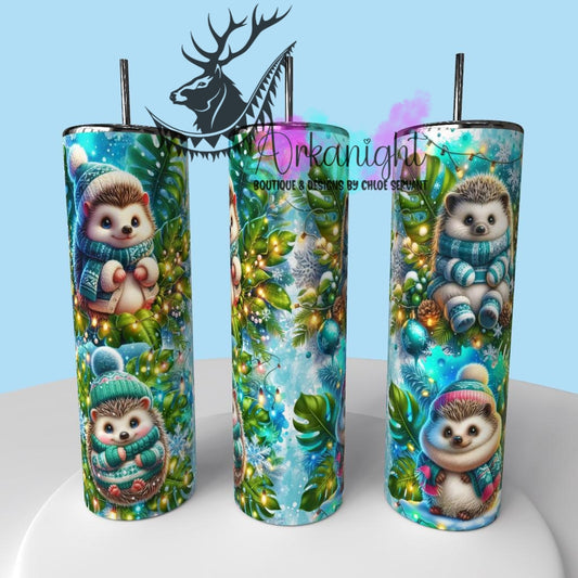 Gourde sur commande - Collection Hiver & Animals 2025 - Hérisson Bleu Turquoise
