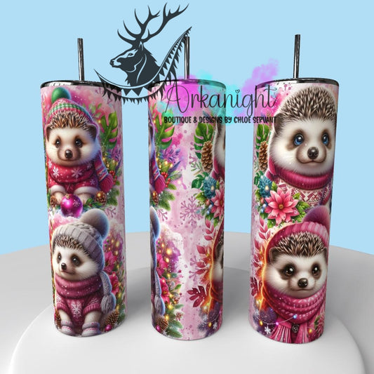 Gourde sur commande - Collection Hiver & Animals 2025 - Hérisson Rose