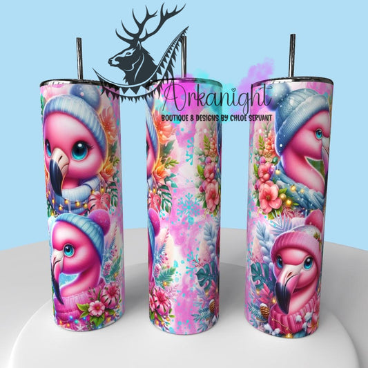 Gourde sur commande - Collection Hiver & Animals 2025 - Flamant Rose