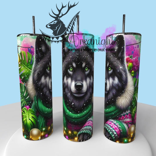 Gourde sur commande - Collection Hiver & Animals 2025 - Loup Noir