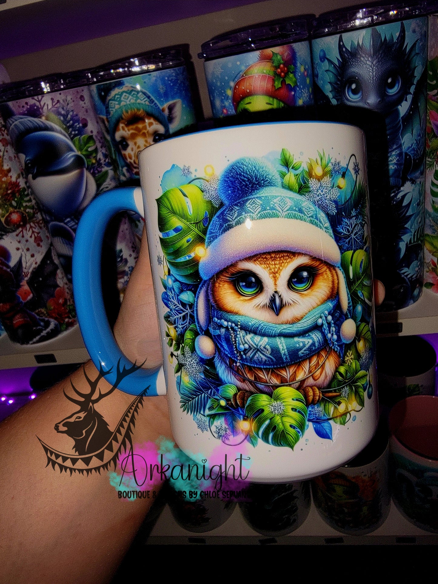 Tasse en céramique sur commande - Collection Hiver 2025 - Hiboux