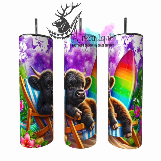 Gourde sur commande - Collection Voyage 2026 - Vache Noir en Vacance