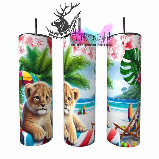 Gourde sur commande - Collection Voyage 2026 - Lionceau en Vacance