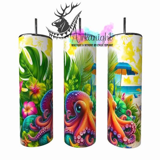 Gourde sur commande - Collection Voyage 2026 - Pieuvre en Vacance