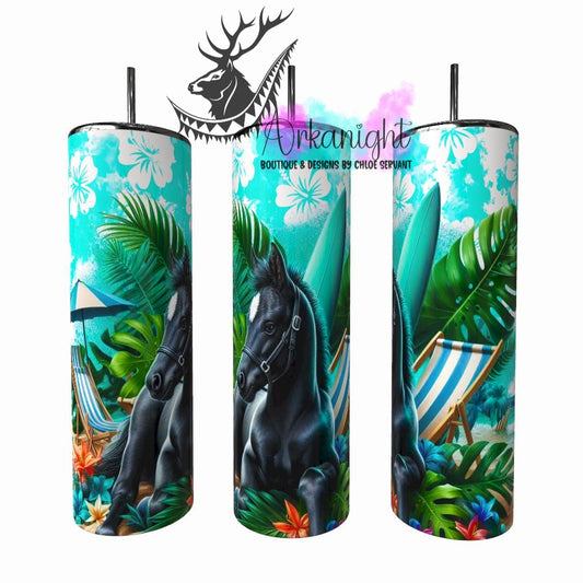 Gourde sur commande - Collection Voyage 2026 - Poulain Noir en Vacance