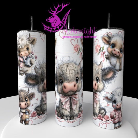 Numérique - Collection Saint-Valentin Vintage 2026 - Old Rose Gray Highland Cow