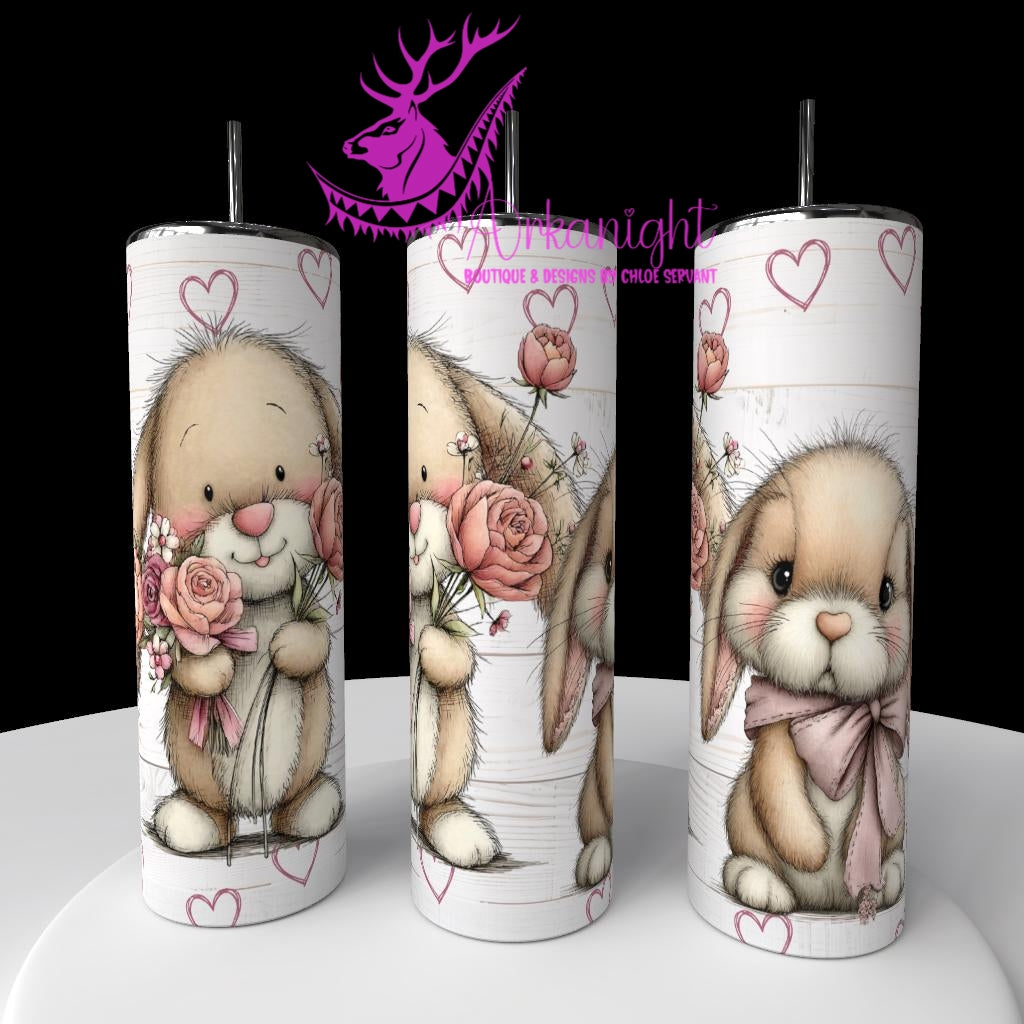 Gourde sur commande - Collection Saint-Valentin 2026 - Old rose Bunnies Couple