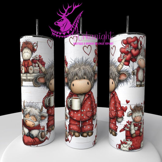 Numérique - Collection Saint-Valentin Vintage 2026 - Red Gray Highland Cow